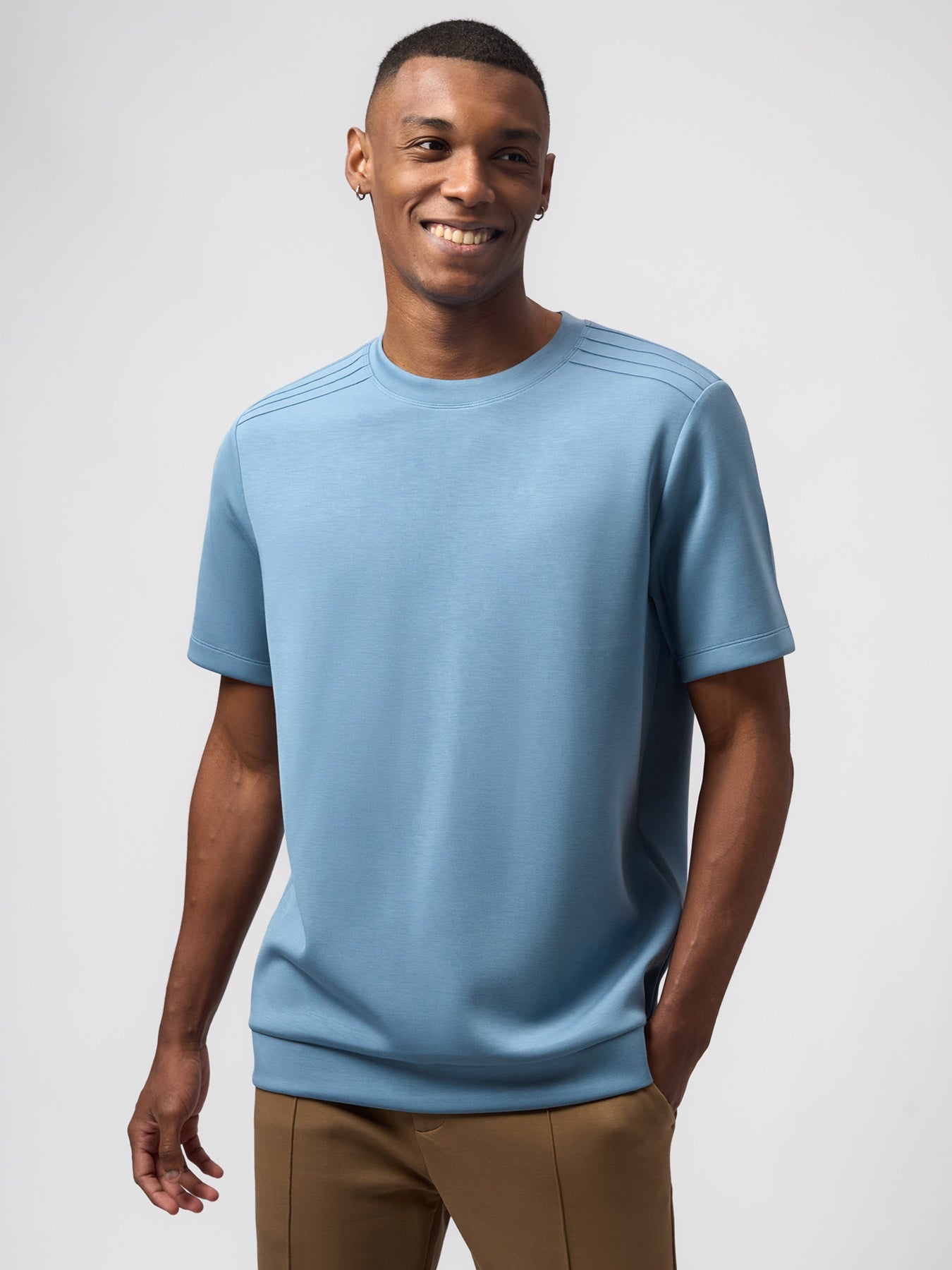 Modal Blend Short Sleeve Tee Shoulder Stitch