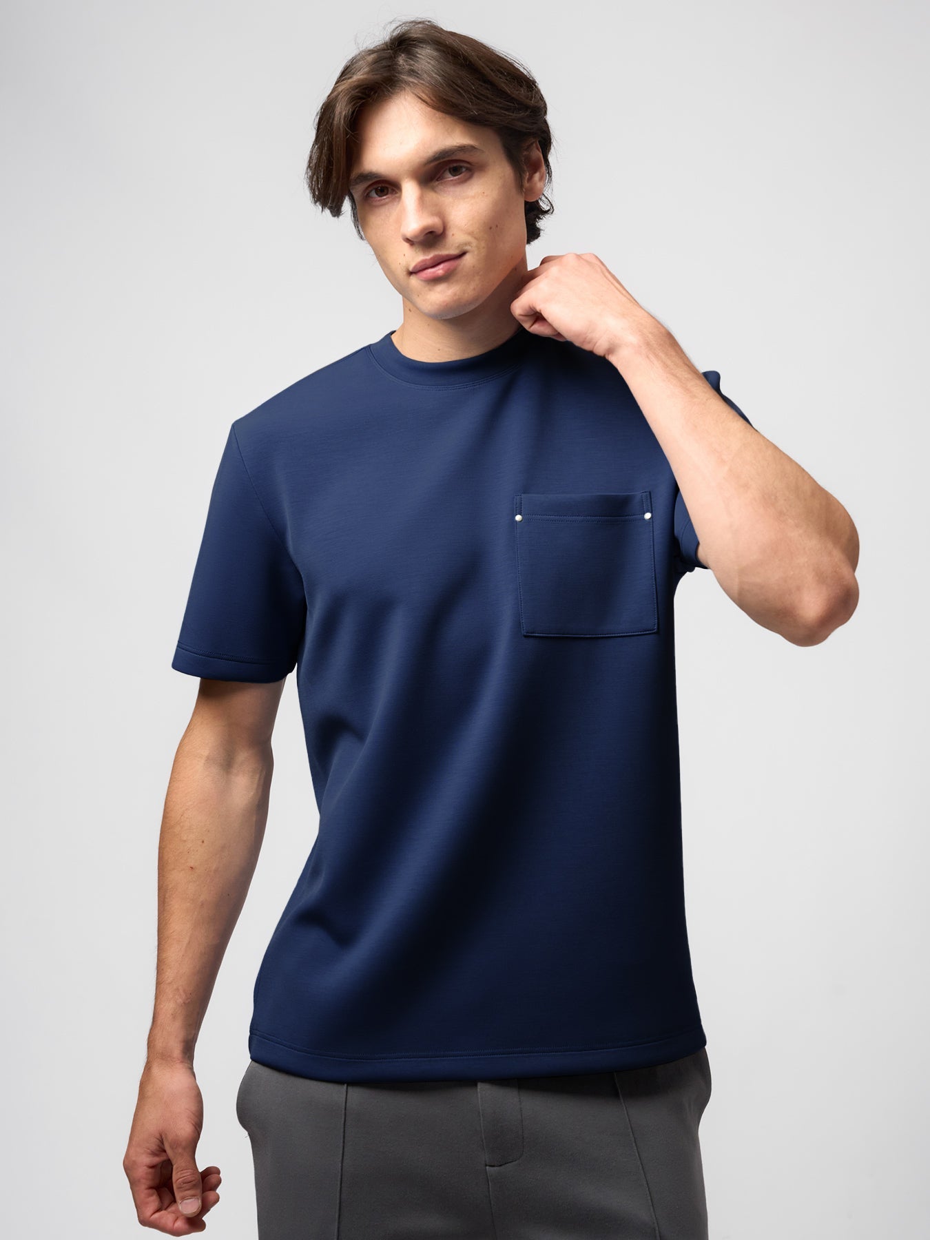 Modal Blend Pocket Tee with Rivet